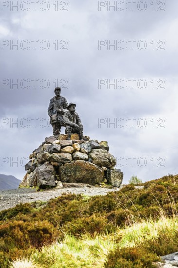 Collie and MacKenzie Statue, Sligachan Old Bridge, Isle of Skye, Scotland, UK