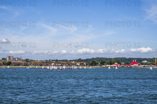 Boats on seaside in Poole, Dorset, England, United Kingdom