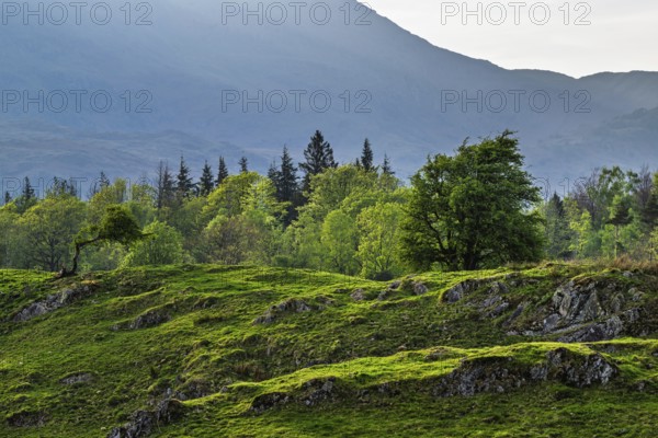 Mountains in Lake District National Park over Coniston Water, Cumbria, England, United Kingdom
