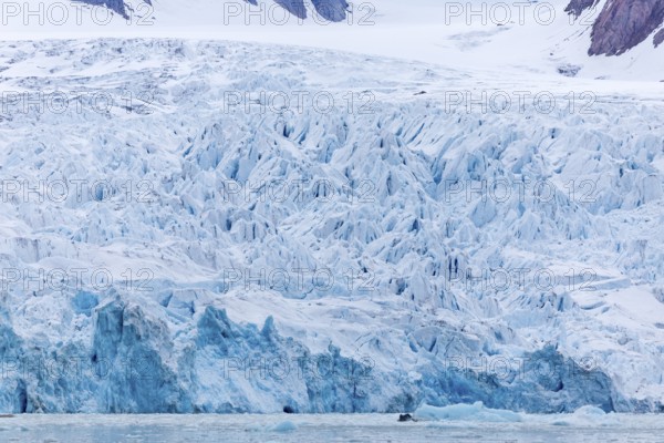 Glacier tongue, sea, Smeerenburgbreen, Spitsbergen, Svalbard