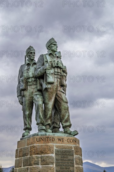 Commando Memorial, Grampian Mountains, Fort William, Highland, Lochaber, Scotland, UK