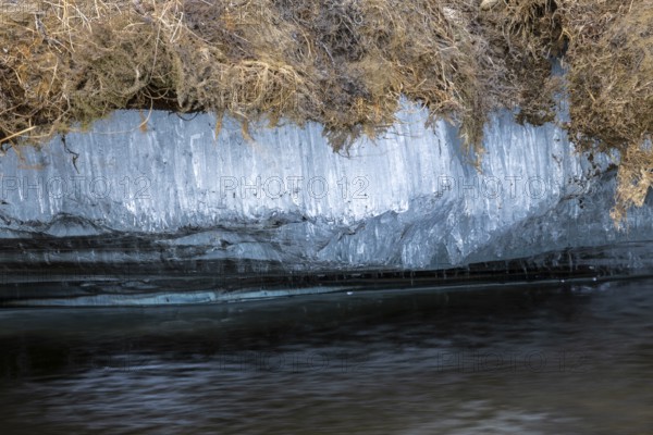 Permafrost, ice below the surface, Aventdalen, Longyearbyen, Spitsbergen, Svalbard