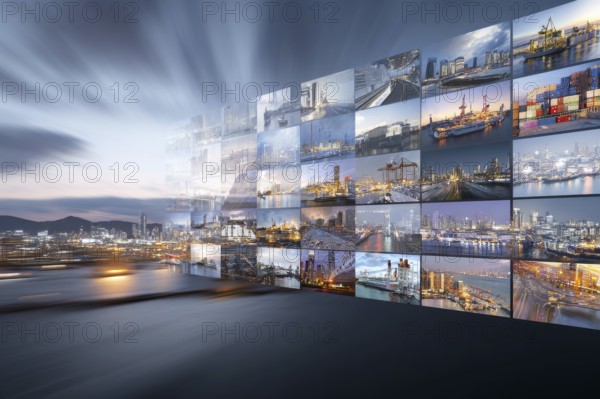 Concept of global international trade and commerce and interconnected businesses global corporations, AI generated