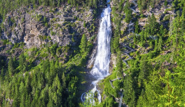 Stuiben Waterfall, Umhausen, Ötztal, Ötztal Alps, Tyrol, Austria
