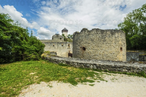 The southern fortification with the only partially preserved mill tower of Trencín Castle, Capital of Culture 2026, Trencín, Slovakia