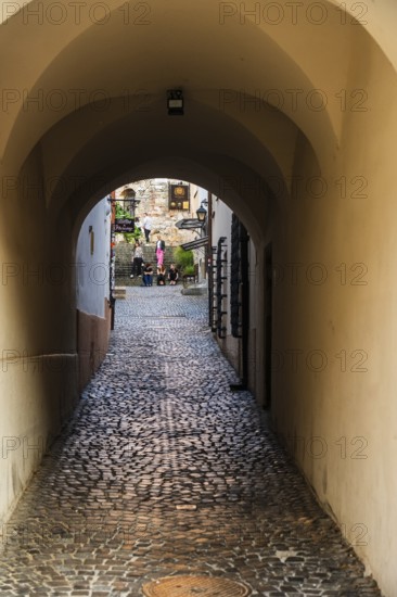 Alley in the historic centre of the Capital of Culture 2026, Trencín, Slovakia