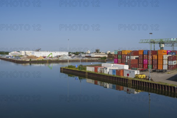 Container Terminal, CTD, canal, harbour, Dortmund, Ruhr area, North Rhine-Westphalia, Germany