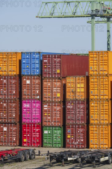Container terminal, harbour, Dortmund, Ruhr area, North Rhine-Westphalia, Germany