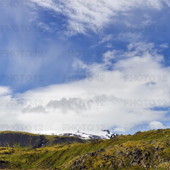 Snaefellsjökull, glacier, Cirrus, Snæfellsnes peninsula, Snaefellsnes, West Iceland, Iceland