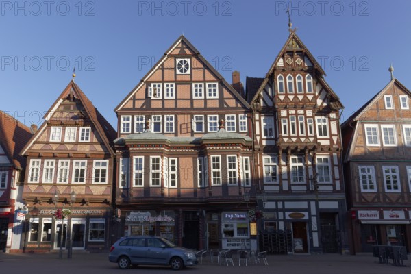Historic half-timbered houses on the Stechbahn, Celle Old Town, Celle, Lower Saxony, Germany