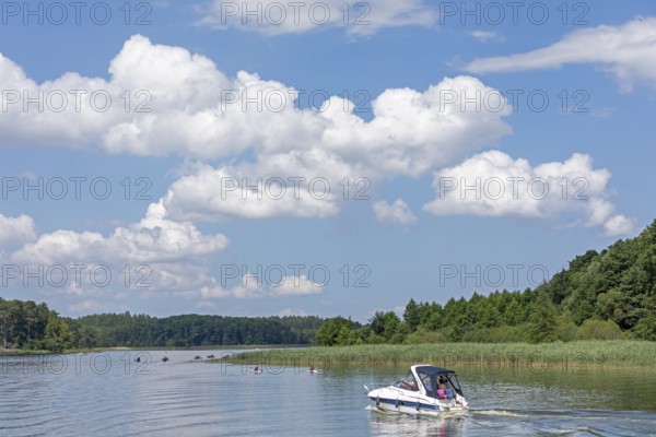 Yacht, Boats, Vilzsee, Mecklenburg Lake District, Mecklenburg-Western Pomerania, Germany