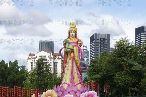 Thean Hou Temple to the Goddess Mazu, Statue, Kuala Lumpur, Malaysia, Asia