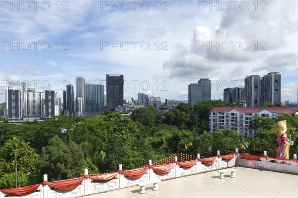 Kuala Lumpur skyline viewed from Thean Hou Temple to the Goddess Mazu, Malaysia, Asia