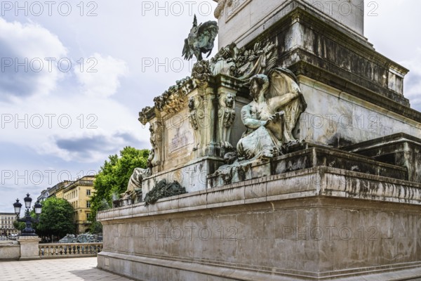Fontaine du Char du Triomphe de la Concorde, Place des Quinconces, Bordeaux, Gironde, Nouvelle-Aquitaine, France