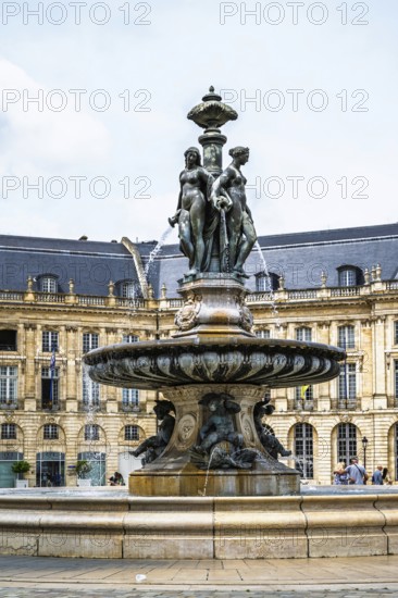 Fontaine des Trois Graces, Place de la Bourse, Bordeaux, Gironde, Nouvelle-Aquitaine, France