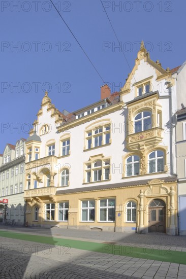 Villa built in 1900, Neo-Renaissance, stony path, Suhl, Franconia, Thuringia, Germany