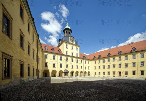 Inner courtyard, Museum Zeitzer Schloss Moritzburg, early baroque style, Zeitz, Saxony-Anhalt, Germany