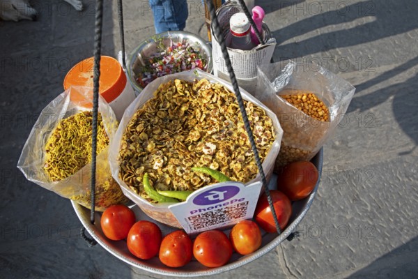 Traditional Indian snacks, Udaipur, Rajasthan, India