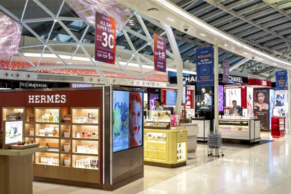 Cosmetics shops Hermes, Gucci, Chanel, Bangkok, Thailand
