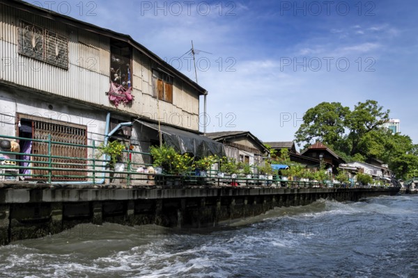 Canal-side flats, Bangkok, Thailand