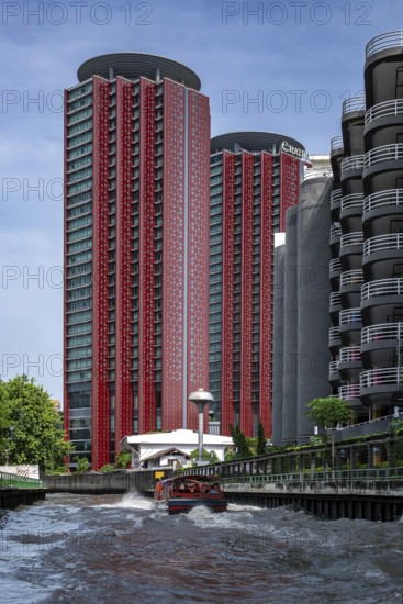 High-rise building on the canal, Bangkok, Thailand