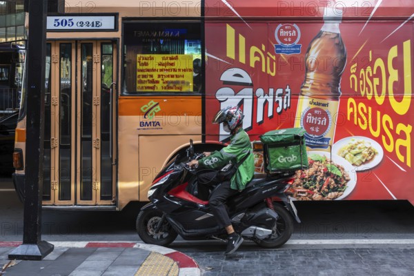Grab motorbike courier Essen, Bangkok, Thailand
