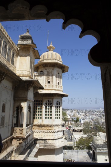 Oriel in the City Palace Museum, City Palace or City Palace, Udaipur, Rajasthan, India