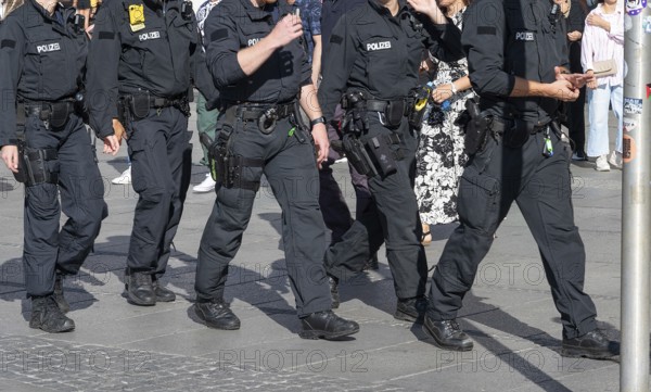 Police squad in action, Munich, Bavaria, Germany