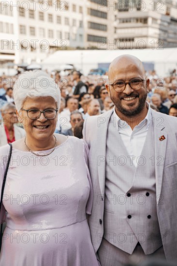 Stefanie Remlinger (District Mayor of Berlin's Mitte district office) and company as guests of Giovanni Zarrella live on An Italian Summer Night Tour at the Classic Open Air at Berlin's Gendarmenmarkt on 18 July 2025
