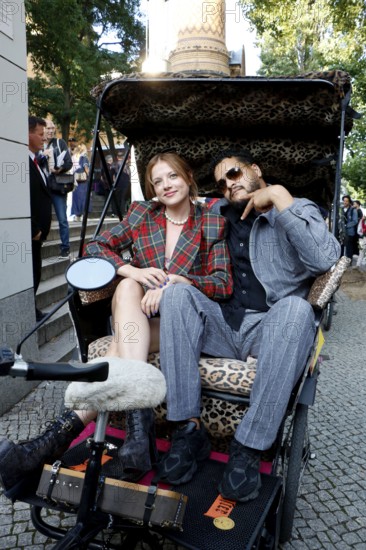 Jella Haase and Yasin el Harrouk at the #SchwarzeSchafe premiere at the cinema in the Kulturbrauerei on 15.7.2025 Berlin