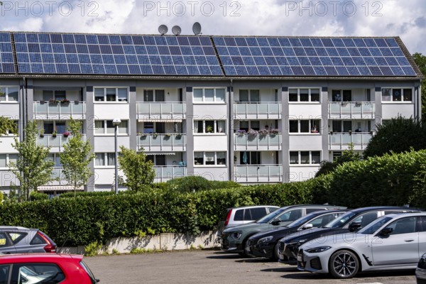 Rented flats, apartment block, energy table renovated, with solar roof, Essen, North Rhine-Westphalia, Germany