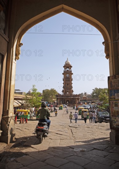 Ghanta Ghar clock tower in Sandar Market Girdikot, old town of Jodhpur, Rajasthan, India