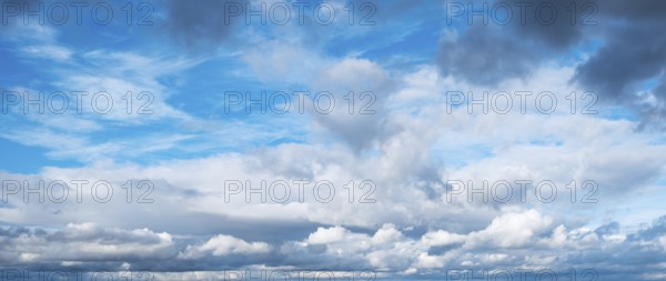 Wallpaper for sky replacement, blue sky with stormy clouds
