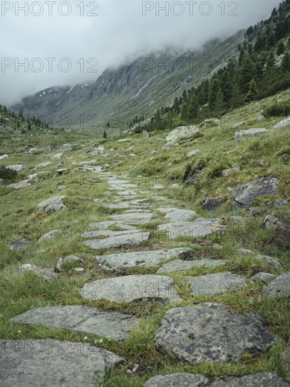 Historic mule track, Windbachtal, Krimmler Tauern, Pinzgau, Salzburg, Austria