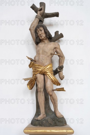 Figure of St Sebastian pierced with arrows, St Briccius Church, Lindenstr.2 Wurmlingen, district of Rottenburg