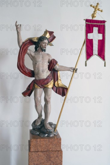 Figure of the resurrected Jesus, St Briccius Church, Lindenstr.2 Wurmlingen, district of Rottenburg