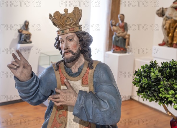 Baroque palm donkey, around 1700, detail Jesus, Museum im Kornhaus, Hauptstr. 40, Bad forest lake, Baden-Württemberg, Germany