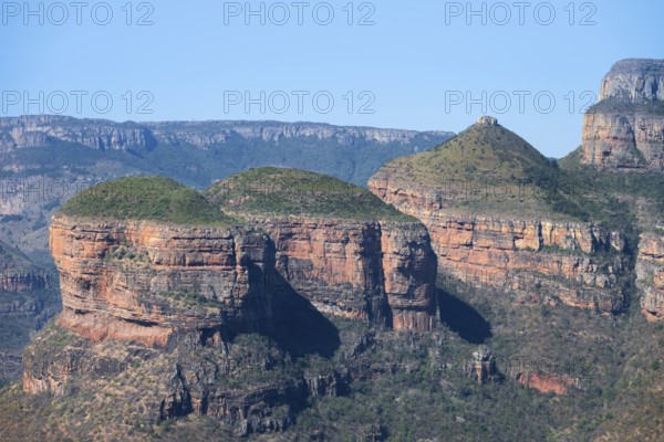 Blyde River Canyon with Three Rondawels peak, Table Mountains, Canyon landscape, Panorama Route, Mpumalanga, South Africa