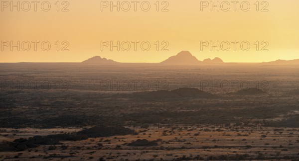 Sunset, Hills, Pontok Mountains, Desert, Dry landscape at Spitzkoppe, Great Spitzkuppe Nature Reserve, Namibia