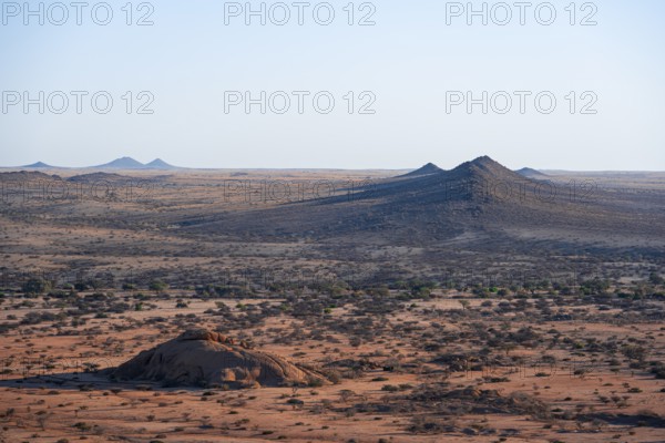 Hills, Pontok Mountains, Desert, Dry landscape at Spitzkoppe, Great Spitzkuppe Nature Reserve, Namibia