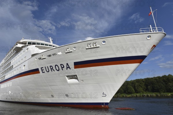 MS EUROPA, cruise ship EUROPA sailing in the Kiel Canal, NOK, Kiel Canal, Kielkanal, Schleswig-Holstein, Germany