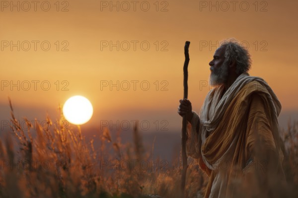 Bible legend of Abraham sacrificing his sun for god, AI generated