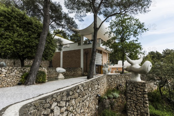 Museum, Fondation Maeght, artist Joan Miro, St. Paul de Vence, Provence Alpes Côte d'Azur, South of France, France