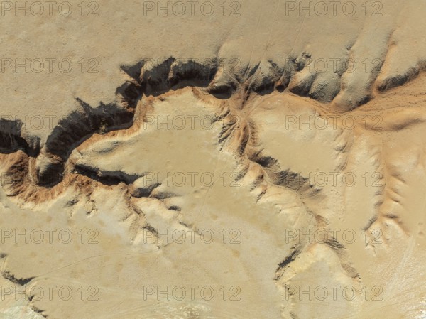 Canyon in the Tsondab Valley in the Namib Desert. Aerial view. Drone shot. Namibia