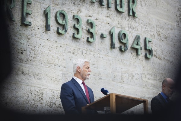 Petr Pavel (President of the Czech Republic) speaks during a visit to the Plötzensee Memorial in Berlin on 9 July 2025. The visit was a personal wish of Mr Pavel, as of the more than 2, 800 people killed, 677 were Czechs, the second largest population group after Germans