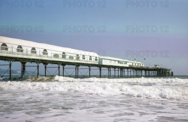 Paignton Pier in 1970s before renovation, Paignton, Devon, England, UK