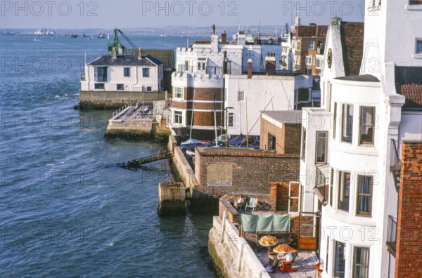 Historic coastal buildings, Old Portsmouth, Portsmouth, Hampshire, England, UK