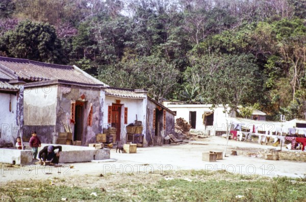 Tai Tei Tong village, Silver Mine Bay Mui Wo, Lantua Island, New Territories, Hong Kong, Asia 1964