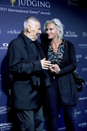 Heinz Hönig and his woman Annika Kärsten-Hoenig at the Cocktail Prolongé for the Semi-Final Round of Judging of the International Emmy® Awards 2025 in Berlin at the Schlosshotel Berlin on 7 July 2025