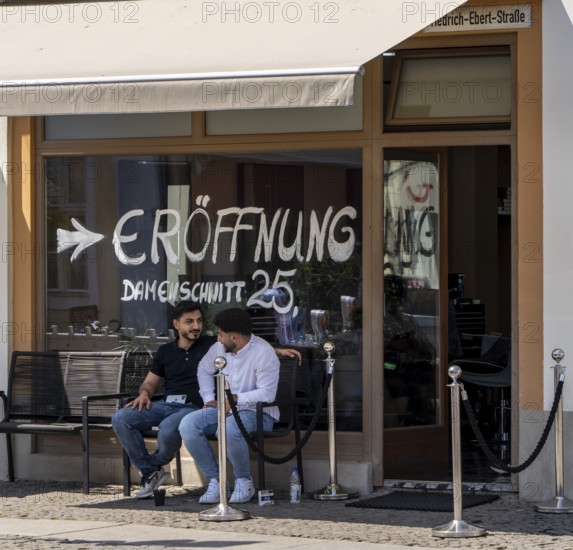 Hairdressing salon, new opening, Friedrich-Ebert-Straße, Potsdam, Brandenburg, Germany